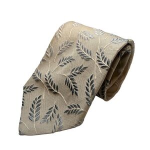 Ermenegildo Zegna Leaf Print Motif 100% Silk Motif Printed Tie
